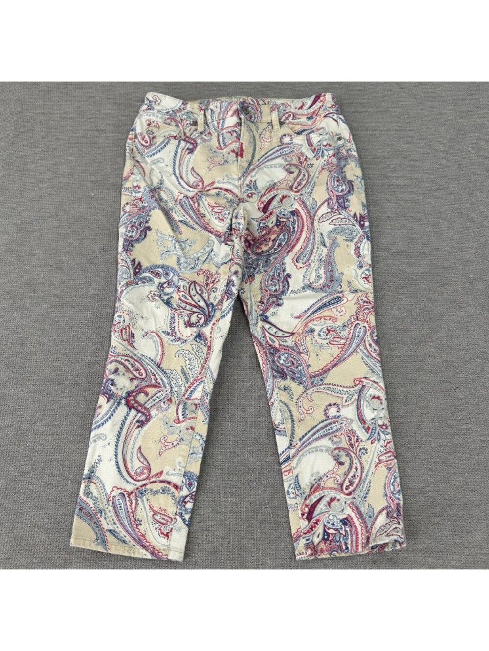 Chico's Girlfriend Pants Womens US 4R Chico's 0R Paisley Print So Slimming Crop